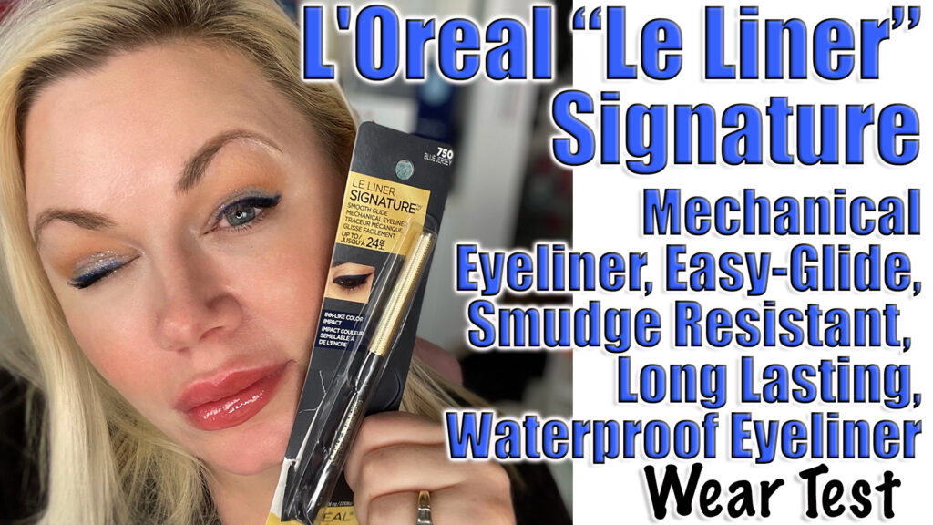 L'Oreal Paris Makeup Le Liner Signature Mechanical Eyeliner, Easy-Glide, Smudge Resistant, Bold Color, Long Lasting, Waterproof Eyeliner, Blue Jersey wear test copy